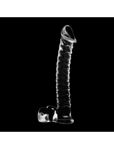 NEBULA SERIES BY IBIZA - MODEL 23 DILDO BOROSILICATE GLASS CLEAR 21.5 CM -O- 4 CM