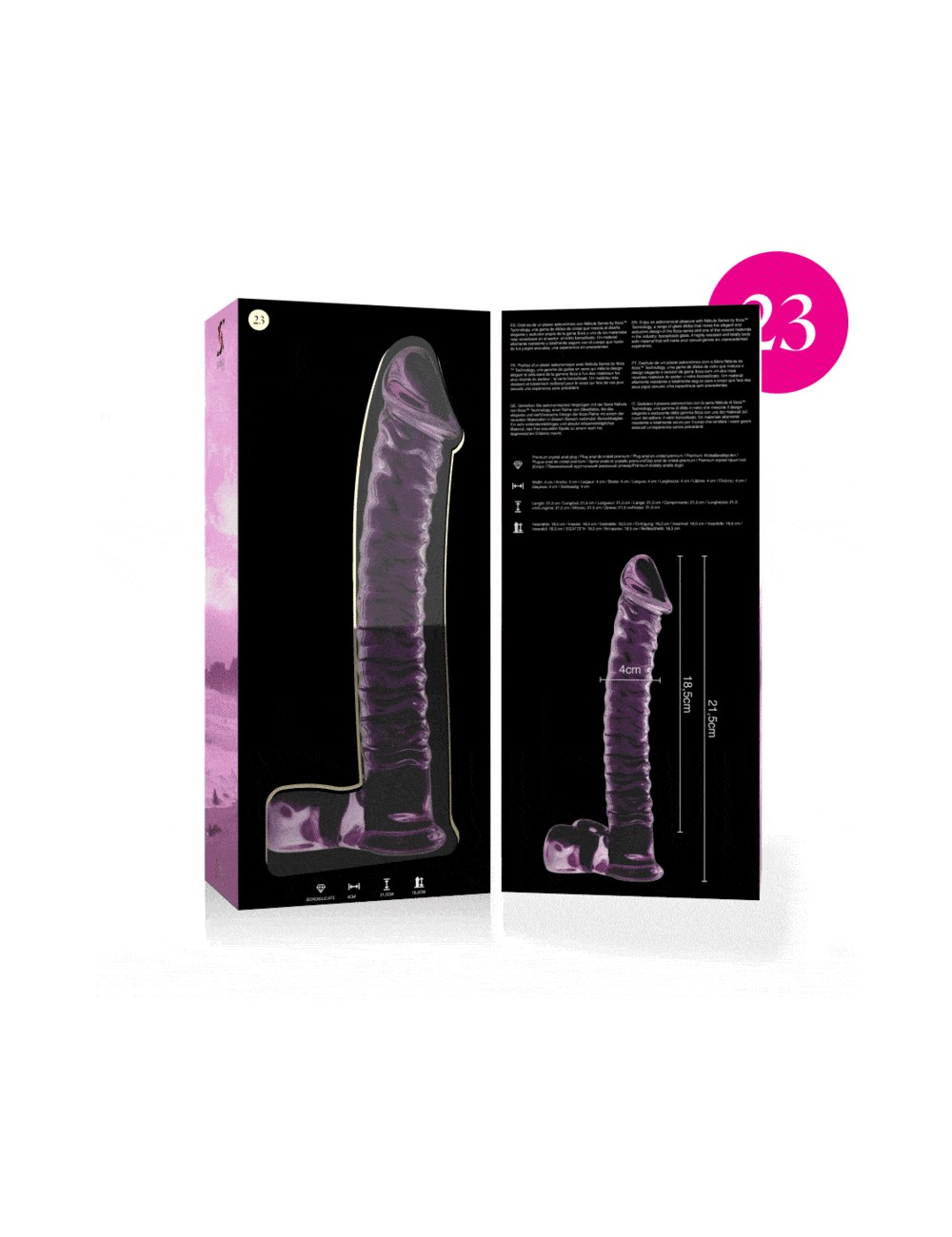 NEBULA SERIES BY IBIZA - MODEL 23 DILDO BOROSILICATE GLASS PINK 21.5 CM -O- 4 CM NEBULA SERIES BY IBIZA - MODEL 23 DILDO BOROSILICATE GLASS PINK 21.5 CM -O- 4 CM