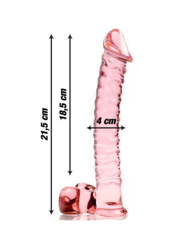 NEBULA SERIES BY IBIZA - MODEL 23 DILDO BOROSILICATE GLASS PINK 21.5 CM -O- 4 CM