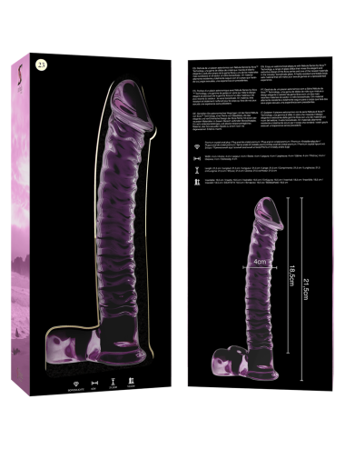 NEBULA SERIES BY IBIZA - MODEL 23 DILDO BOROSILICATE GLASS PINK 21.5 CM -O- 4 CM