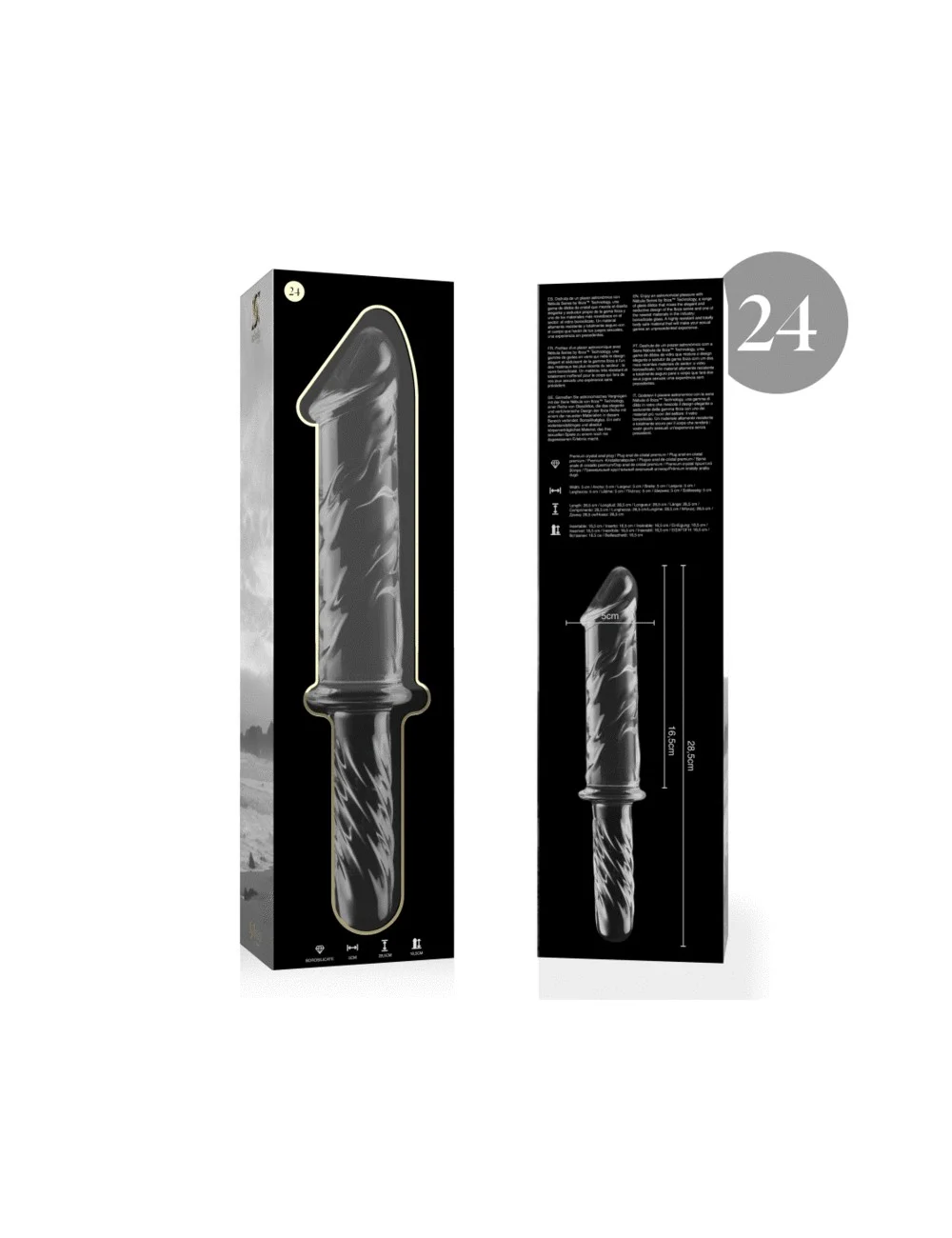 NEBULA SERIES BY IBIZA - MODEL 24 DILDO BOROSILICATE GLASS CLEAR 28.5 CM -O- 5 CM NEBULA SERIES BY IBIZA - MODEL 24 DILDO BOROSILICATE GLASS CLEAR 28.5 CM -O- 5 CM