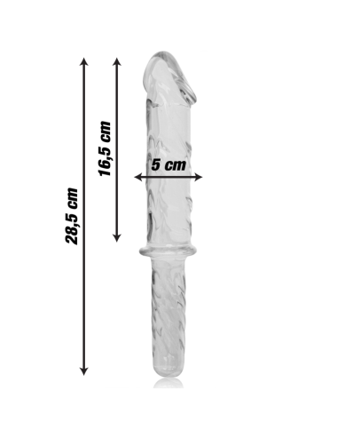 NEBULA SERIES BY IBIZA - MODEL 24 DILDO BOROSILICATE GLASS CLEAR 28.5 CM -O- 5 CM