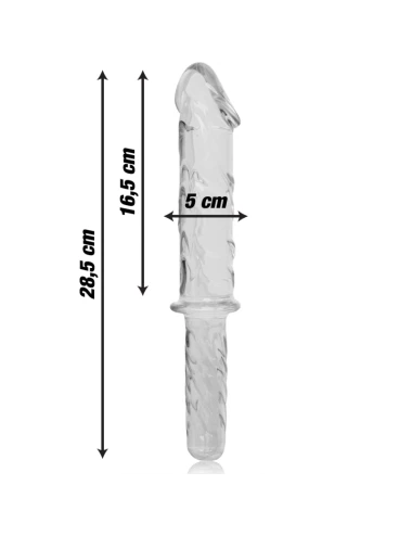 NEBULA SERIES BY IBIZA - MODEL 24 DILDO BOROSILICATE GLASS CLEAR 28.5 CM -O- 5 CM