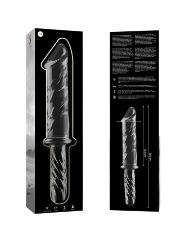 NEBULA SERIES BY IBIZA - MODEL 24 DILDO BOROSILICATE GLASS CLEAR 28.5 CM -O- 5 CM
