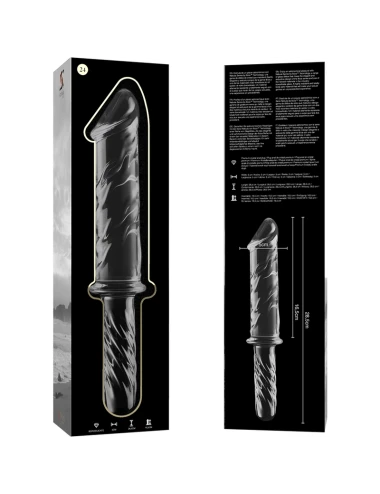 NEBULA SERIES BY IBIZA - MODEL 24 DILDO BOROSILICATE GLASS CLEAR 28.5 CM -O- 5 CM