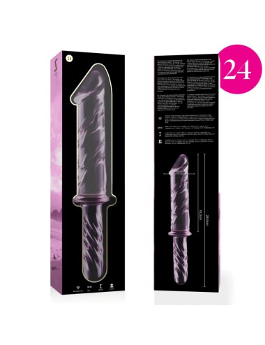 NEBULA SERIES BY IBIZA - MODEL 24 DILDO BOROSILICATE GLASS PINK 28.5 CM -O- 5 CM