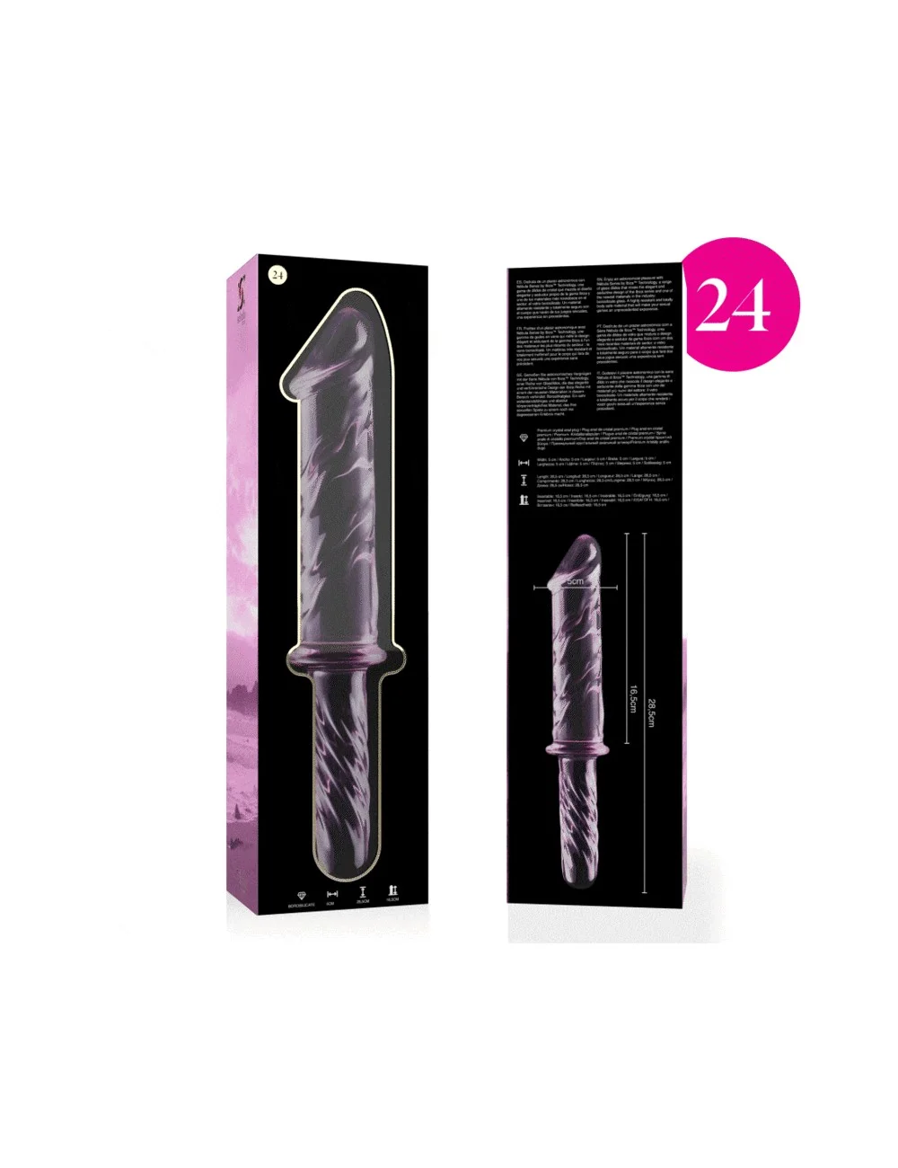 NEBULA SERIES BY IBIZA - MODEL 24 DILDO BOROSILICATE GLASS PINK 28.5 CM -O- 5 CM NEBULA SERIES BY IBIZA - MODEL 24 DILDO BOROSILICATE GLASS PINK 28.5 CM -O- 5 CM