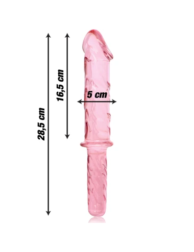 NEBULA SERIES BY IBIZA - MODEL 24 DILDO BOROSILICATE GLASS PINK 28.5 CM -O- 5 CM