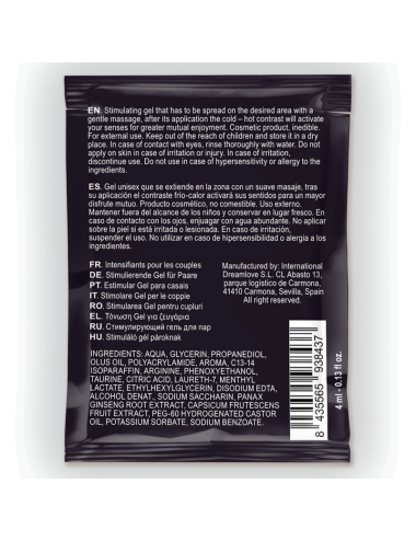 SPARTAN - MALE ENHANCER GEL HOT-COLD EFFECT 100% VEGAN 4ML