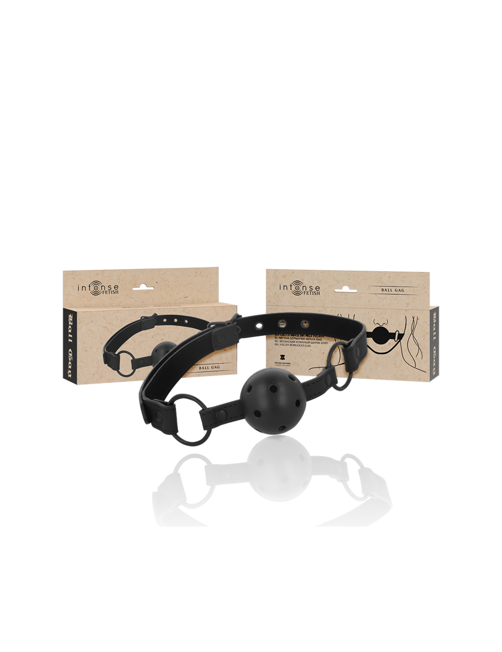 INTENSE FETISH - VEGAN LEATHER BALL GAG INTENSE FETISH - VEGAN LEATHER BALL GAG