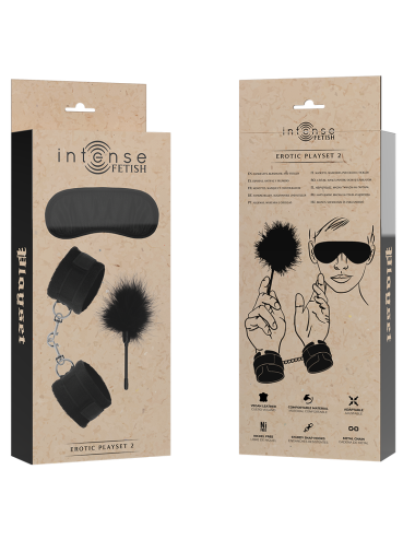INTENSE FETISH - EROTIC PLAYSET 2 WITH HANDCUFFS, BLIND MASK AND TICKLER