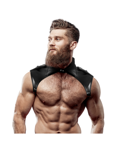 FETISH SUBMISSIVE ATTITUDE - MEN'S BRIGADE ADJUSTABLE ECO-LEATHER NECK HARNESS