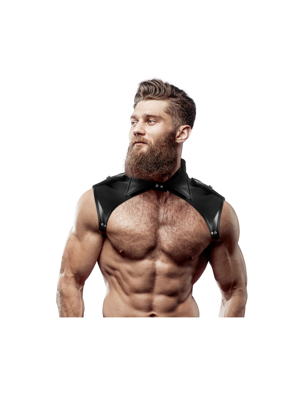 FETISH SUBMISSIVE ATTITUDE - MEN'S BRIGADE ADJUSTABLE ECO-LEATHER NECK HARNESS FETISH SUBMISSIVE ATTITUDE - MEN'S BRIGADE ADJUSTABLE ECO-LEATHER NECK HARNESS