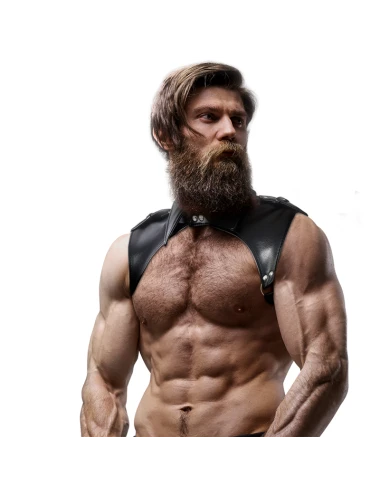 FETISH SUBMISSIVE ATTITUDE - MEN'S BRIGADE ADJUSTABLE ECO-LEATHER NECK HARNESS