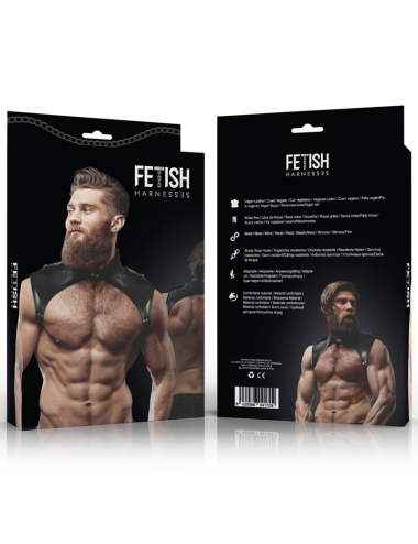 FETISH SUBMISSIVE ATTITUDE - MEN'S BRIGADE ADJUSTABLE ECO-LEATHER NECK HARNESS
