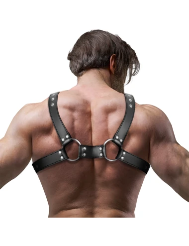 FETISH SUBMISSIVE ATTITUDE - MEN'S ADJUSTABLE ECO-LEATHER CHEST BULLDOG HARNESS