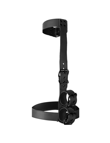 FETISH SUBMISSIVE BONDAGE - COLLAR & WRIST CUFFS BODY RESTRAINT SET