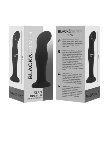 BLACK&SILVER - SEAN PLUG ANAL PREMIUM SILICONE BLACK