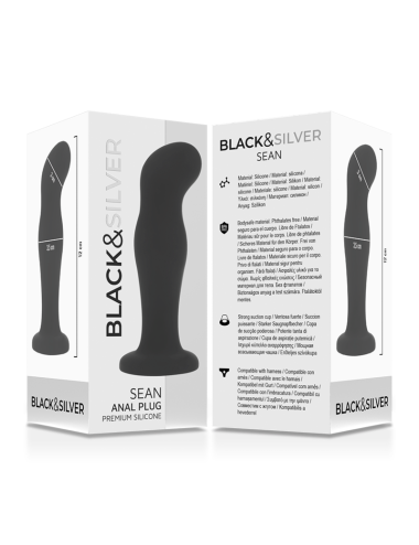 BLACK&SILVER - SEAN PLUG ANAL PREMIUM SILICONE BLACK
