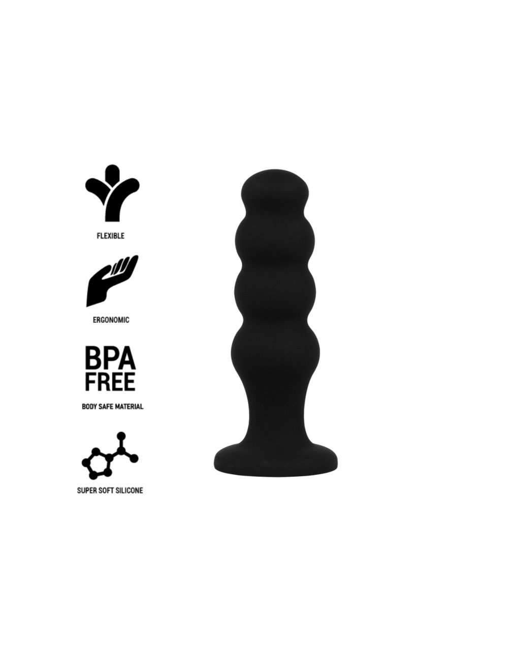 BLACK&SILVER - SCOTT PREMIUM SILICONE ANAL PLUG BLACK