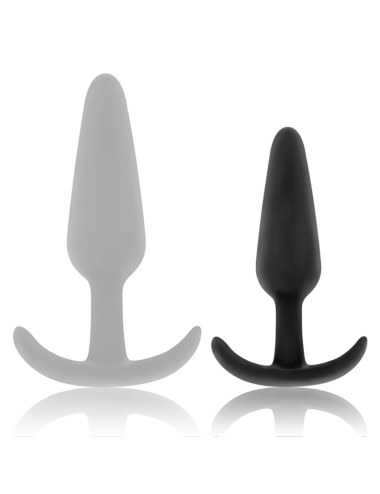BLACK&SILVER - HANSEL SILICONE ANAL PLUG WITH SMALL HANDLE