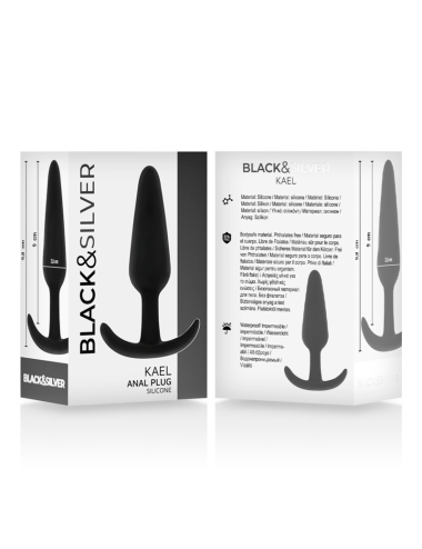 BLACK&SILVER - KAEL SILICONE ANAL PLUG WITH MEDIUM HANDLE