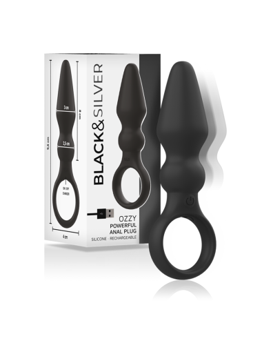 BLACK&SILVER - OZZY POWERFUL SILICONE ANAL PLUG