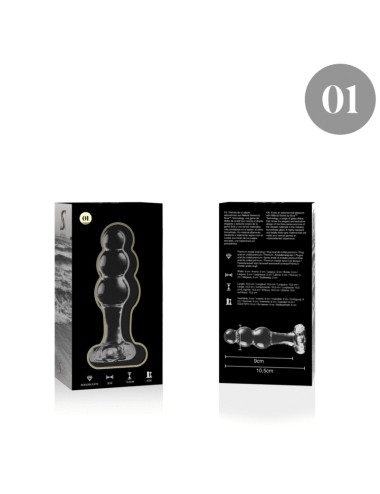 NEBULA SERIES BY IBIZA - MODEL 1 ANAL PLUG BOROSILICATE GLASS CLEAR 10.5 CM -O- 3 CM