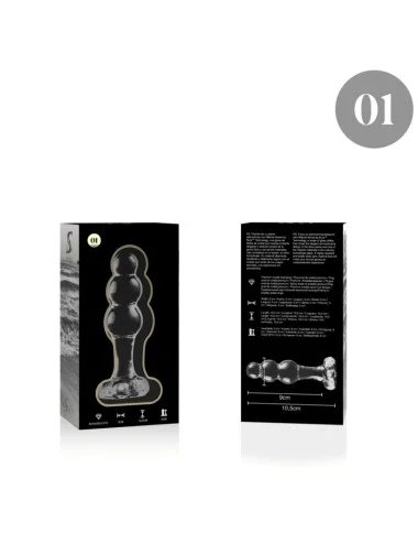 NEBULA SERIES BY IBIZA - MODEL 1 ANAL PLUG BOROSILICATE GLASS CLEAR 10.5 CM -O- 3 CM