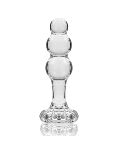 NEBULA SERIES BY IBIZA - MODEL 1 ANAL PLUG BOROSILICATE GLASS CLEAR 10.5 CM -O- 3 CM