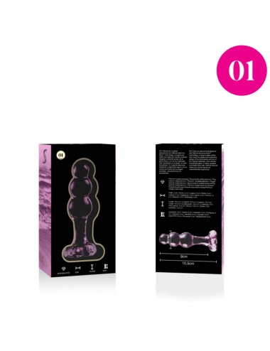 NEBULA SERIES BY IBIZA - MODEL 1 ANAL PLUG BOROSILICATE GLASS PINK 10.5 CM -O- 3 CM
