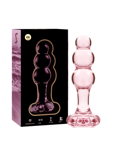 NEBULA SERIES BY IBIZA - MODEL 1 ANAL PLUG BOROSILICATE GLASS PINK 10.5 CM -O- 3 CM