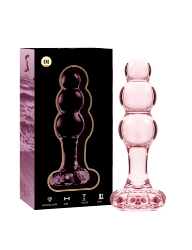NEBULA SERIES BY IBIZA - MODEL 1 ANAL PLUG BOROSILICATE GLASS PINK 10.5 CM -O- 3 CM