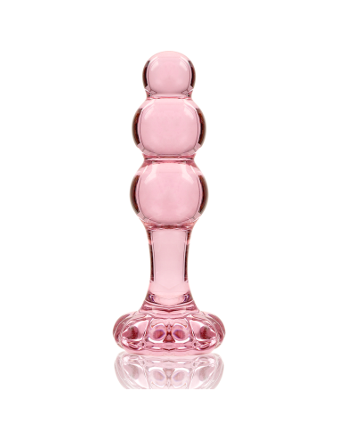 NEBULA SERIES BY IBIZA - MODEL 1 ANAL PLUG BOROSILICATE GLASS PINK 10.5 CM -O- 3 CM