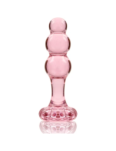 NEBULA SERIES BY IBIZA - MODEL 1 ANAL PLUG BOROSILICATE GLASS PINK 10.5 CM -O- 3 CM