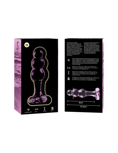 NEBULA SERIES BY IBIZA - MODEL 1 ANAL PLUG BOROSILICATE GLASS PINK 10.5 CM -O- 3 CM