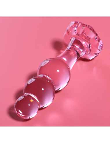 NEBULA SERIES BY IBIZA - MODEL 1 ANAL PLUG BOROSILICATE GLASS PINK 10.5 CM -O- 3 CM
