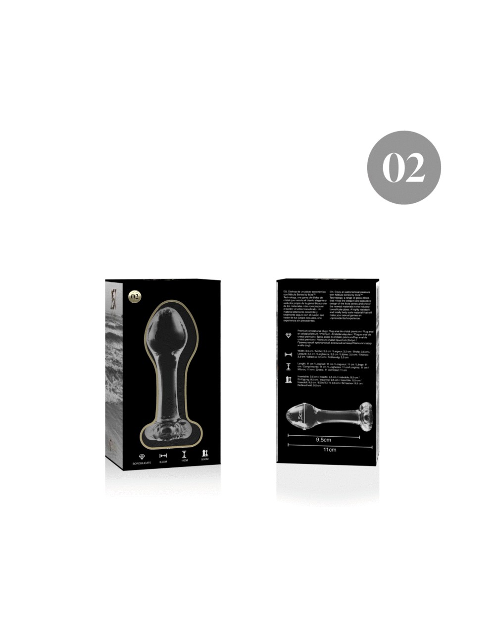NEBULA SERIES BY IBIZA - MODEL 2 ANAL PLUG BOROSILICATE GLASS CLEAR 11 CM -O- 3.5 CM NEBULA SERIES BY IBIZA - MODEL 2 ANAL PLUG BOROSILICATE GLASS CLEAR 11 CM -O- 3.5 CM