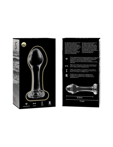 NEBULA SERIES BY IBIZA - MODEL 2 ANAL PLUG BOROSILICATE GLASS CLEAR 11 CM -O- 3.5 CM