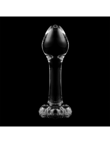 NEBULA SERIES BY IBIZA - MODEL 2 ANAL PLUG BOROSILICATE GLASS CLEAR 11 CM -O- 3.5 CM