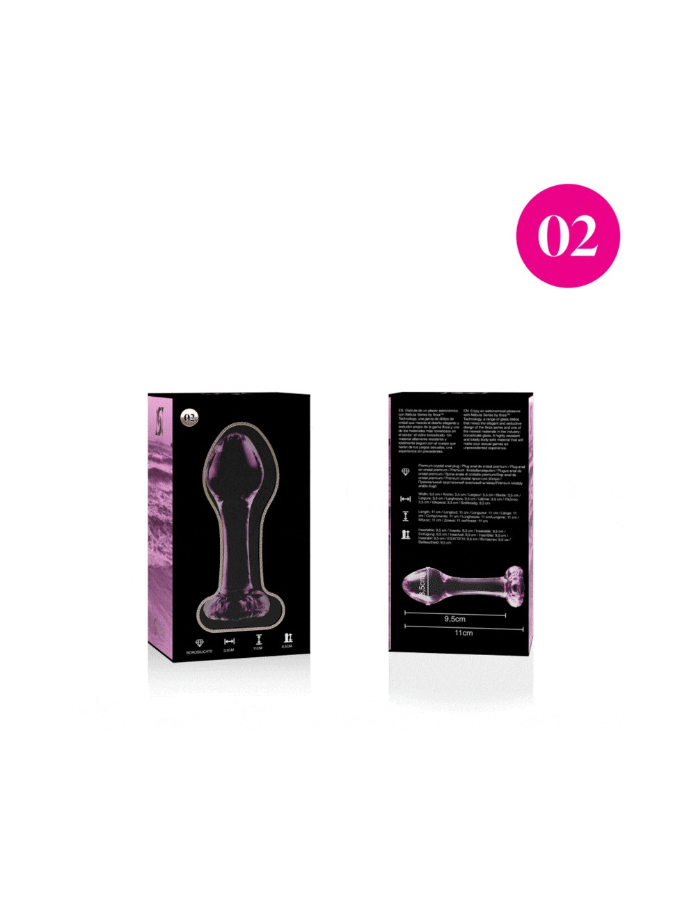 NEBULA SERIES BY IBIZA - MODEL 2 ANAL PLUG BOROSILICATE GLASS PINK 11 CM -O- 3.5 CM NEBULA SERIES BY IBIZA - MODEL 2 ANAL PLUG BOROSILICATE GLASS PINK 11 CM -O- 3.5 CM