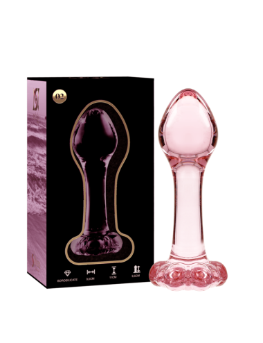 NEBULA SERIES BY IBIZA - MODEL 2 ANAL PLUG BOROSILICATE GLASS PINK 11 CM -O- 3.5 CM