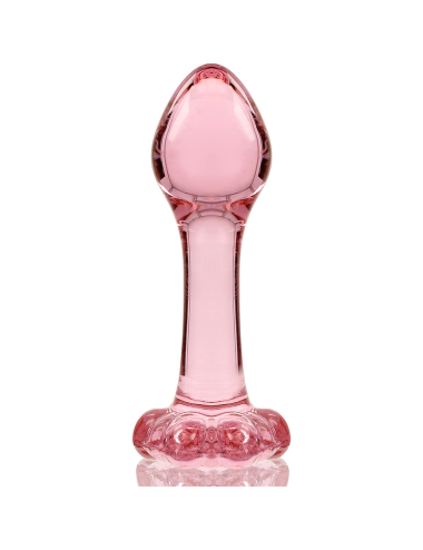 NEBULA SERIES BY IBIZA - MODEL 2 ANAL PLUG BOROSILICATE GLASS PINK 11 CM -O- 3.5 CM