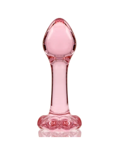 NEBULA SERIES BY IBIZA - MODEL 2 ANAL PLUG BOROSILICATE GLASS PINK 11 CM -O- 3.5 CM