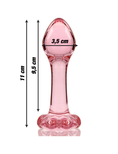 NEBULA SERIES BY IBIZA - MODEL 2 ANAL PLUG BOROSILICATE GLASS PINK 11 CM -O- 3.5 CM