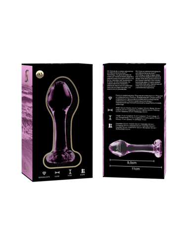 NEBULA SERIES BY IBIZA - MODEL 2 ANAL PLUG BOROSILICATE GLASS PINK 11 CM -O- 3.5 CM