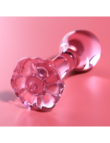 NEBULA SERIES BY IBIZA - MODEL 2 ANAL PLUG BOROSILICATE GLASS PINK 11 CM -O- 3.5 CM
