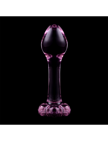 NEBULA SERIES BY IBIZA - MODEL 2 ANAL PLUG BOROSILICATE GLASS PINK 11 CM -O- 3.5 CM