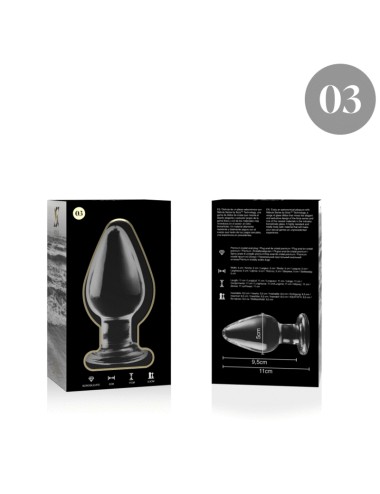 NEBULA SERIES BY IBIZA - MODEL 3 ANAL PLUG BOROSILICATE GLASS TRANSPARENT 11 CM -O- 5 CM