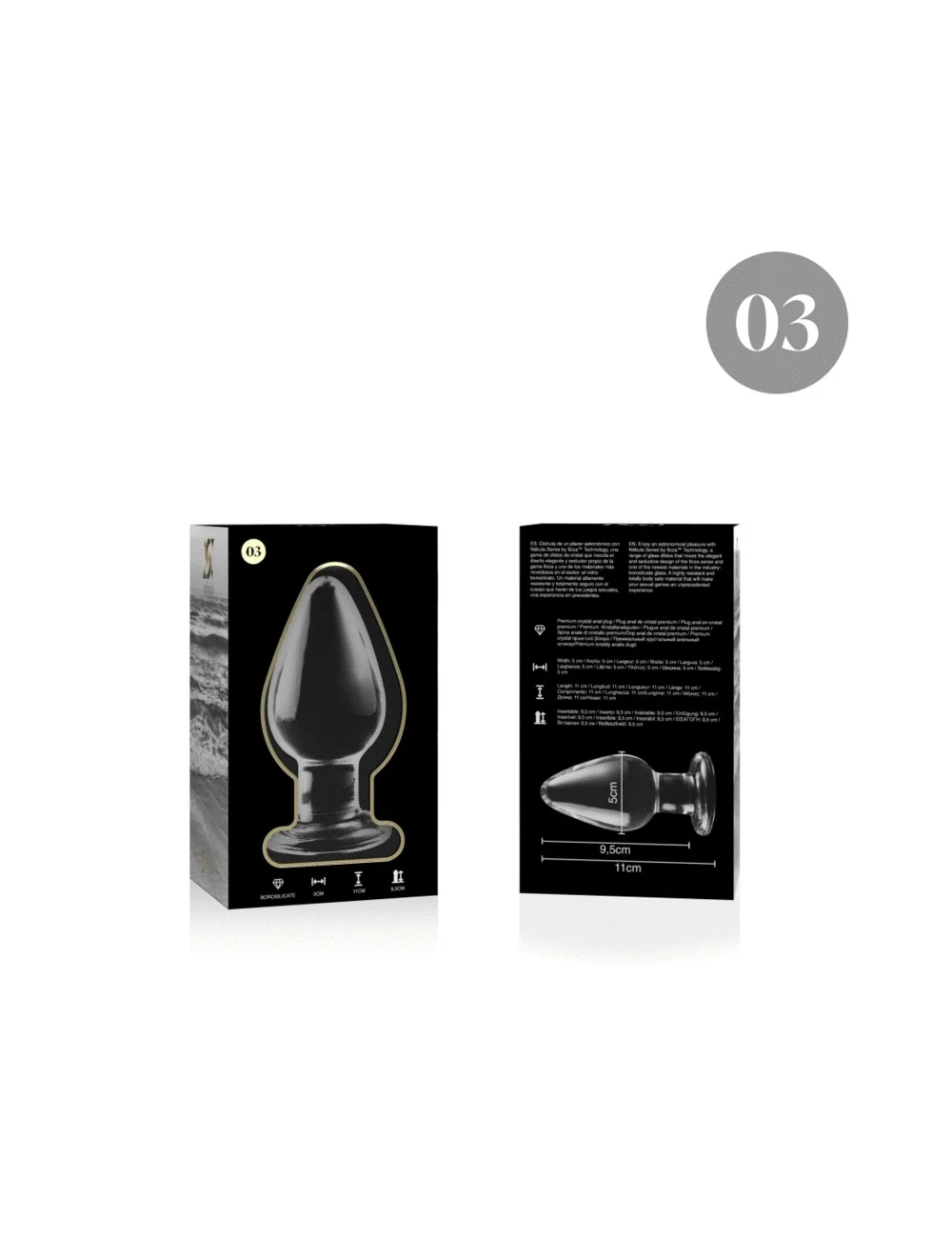 NEBULA SERIES BY IBIZA - MODEL 3 ANAL PLUG BOROSILICATE GLASS TRANSPARENT 11 CM -O- 5 CM NEBULA SERIES BY IBIZA - MODEL 3 ANAL PLUG BOROSILICATE GLASS TRANSPARENT 11 CM -O- 5 CM